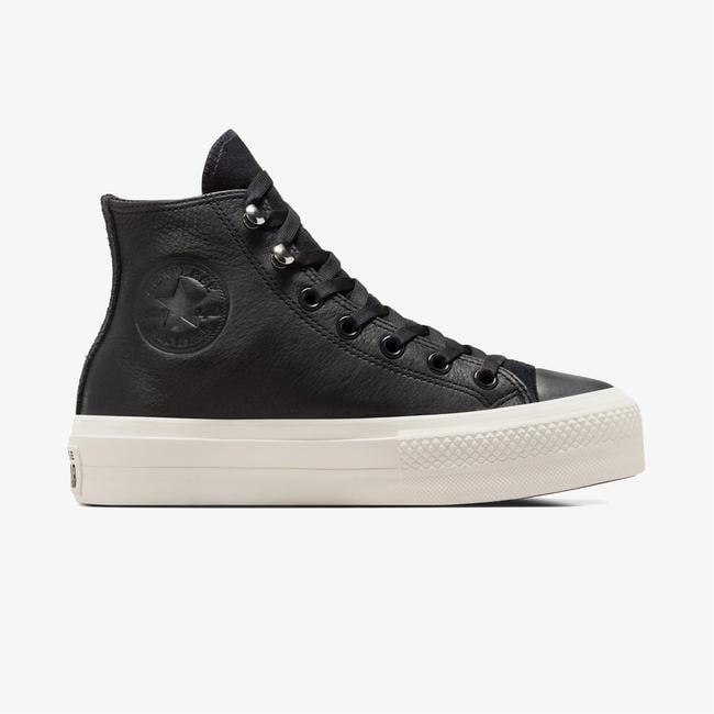  Converse Chuck Taylor All Star Lift Kadın Siyah Deri Platform Bot