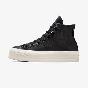  Converse Chuck Taylor All Star Lift Kadın Siyah Deri Platform Bot