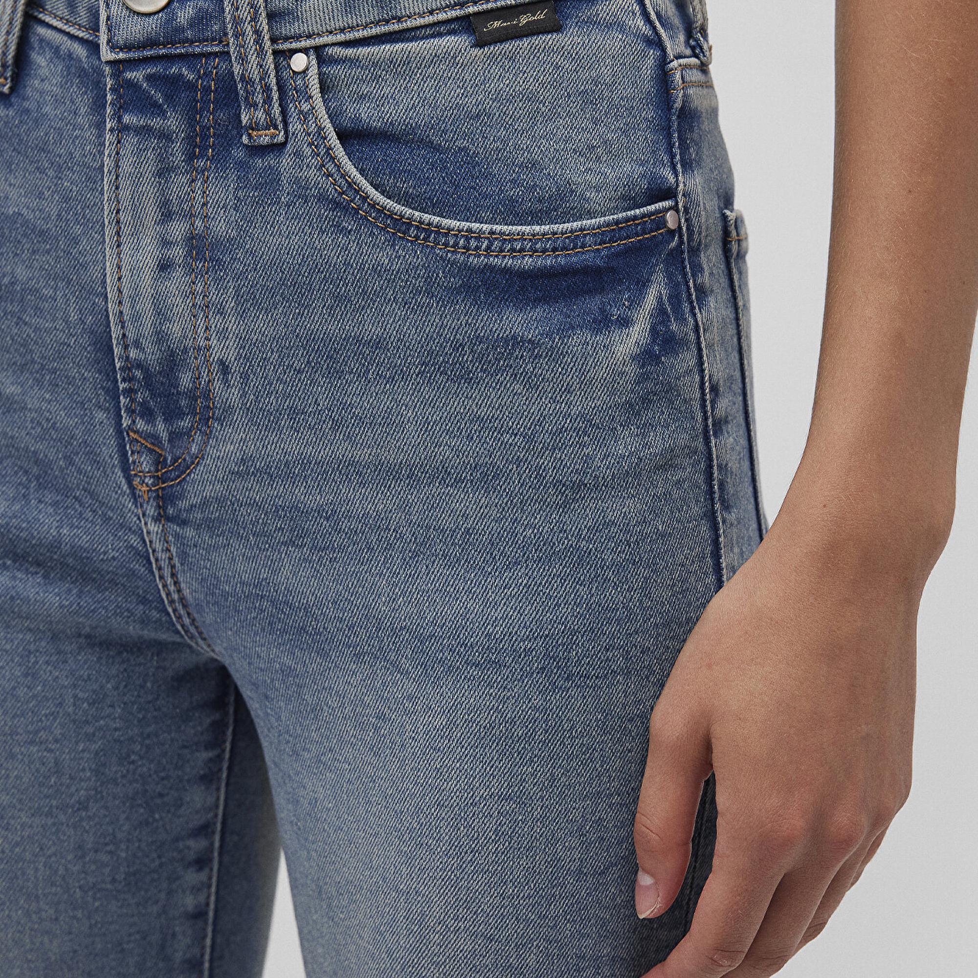 Mavi Serenay Gold Shape Puslu Indigo Mavisi Jean Pantolon 100980-87796