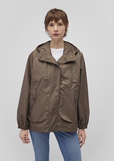  Mavi Kapüşonlu Kahverengi Ceket Loose Fit / Bol Rahat Kesim 1110014-82046