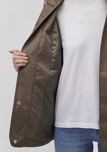  Mavi Kapüşonlu Kahverengi Ceket Loose Fit / Bol Rahat Kesim 1110014-82046