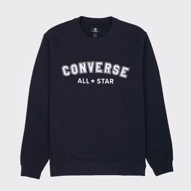  Converse Go-To All Star Standard Fit Fleece Crew Unisex Siyah Sweatshirt