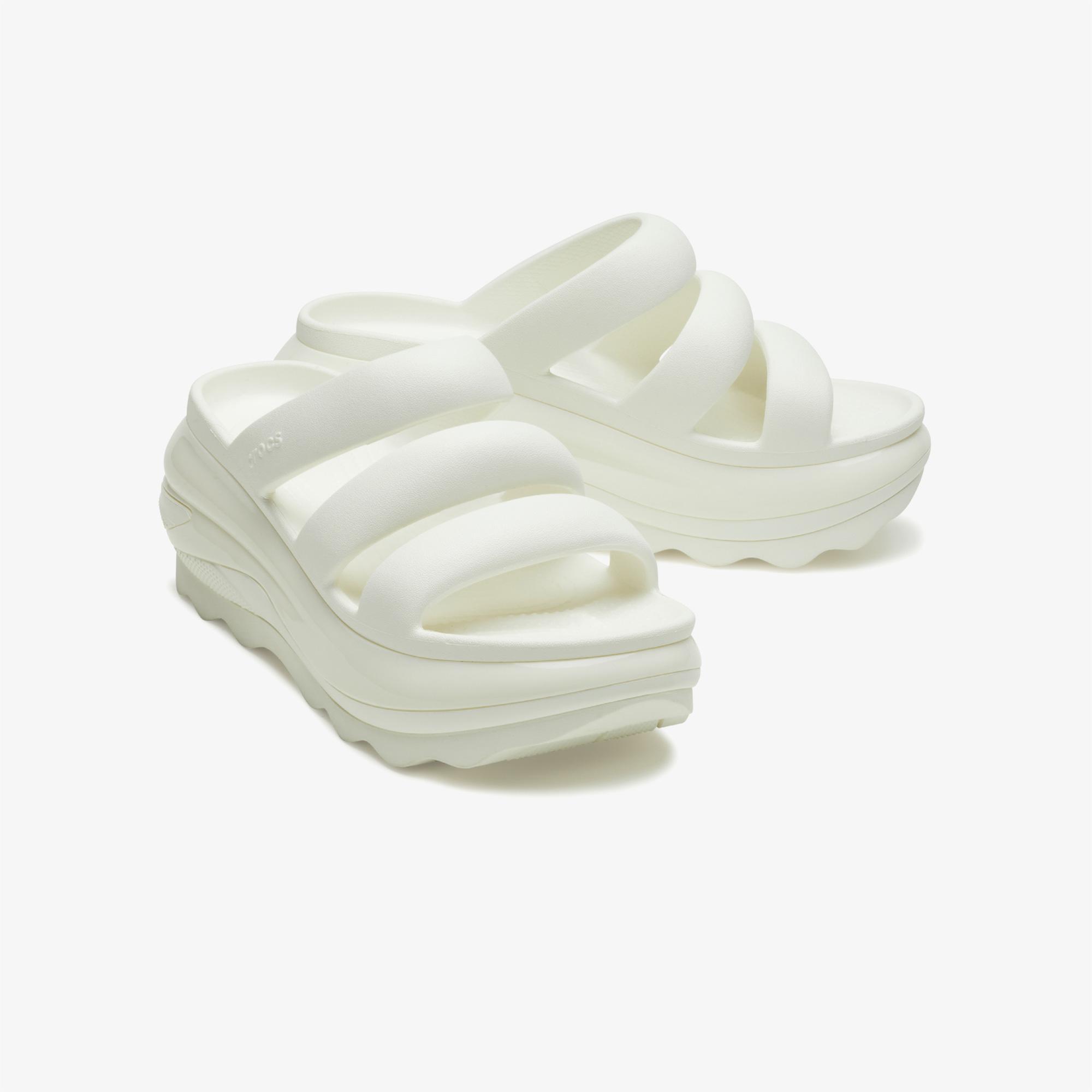 Crocs Mega Crush Triple Strap Kadın Beyaz Terlik