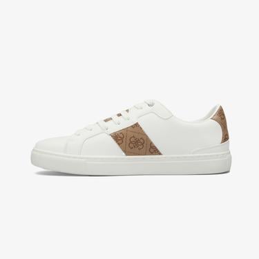  Guess Todı 4G-Shine Embsed Pu/Ip Lama 03 Erkek Beyaz/Be Spor Ayakkabı