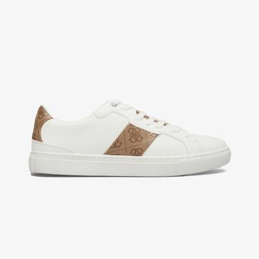  Guess Todı 4G-Shine Embsed Pu/Ip Lama 03 Erkek Beyaz/Be Spor Ayakkabı