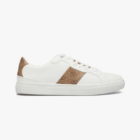  Guess Todı 4G-Shine Embsed Pu/Ip Lama 03 Erkek Beyaz/Be Spor Ayakkabı