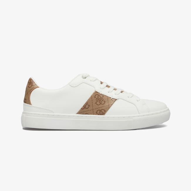  Guess Todı 4G-Shine Embsed Pu/Ip Lama 03 Erkek Beyaz/Be Spor Ayakkabı