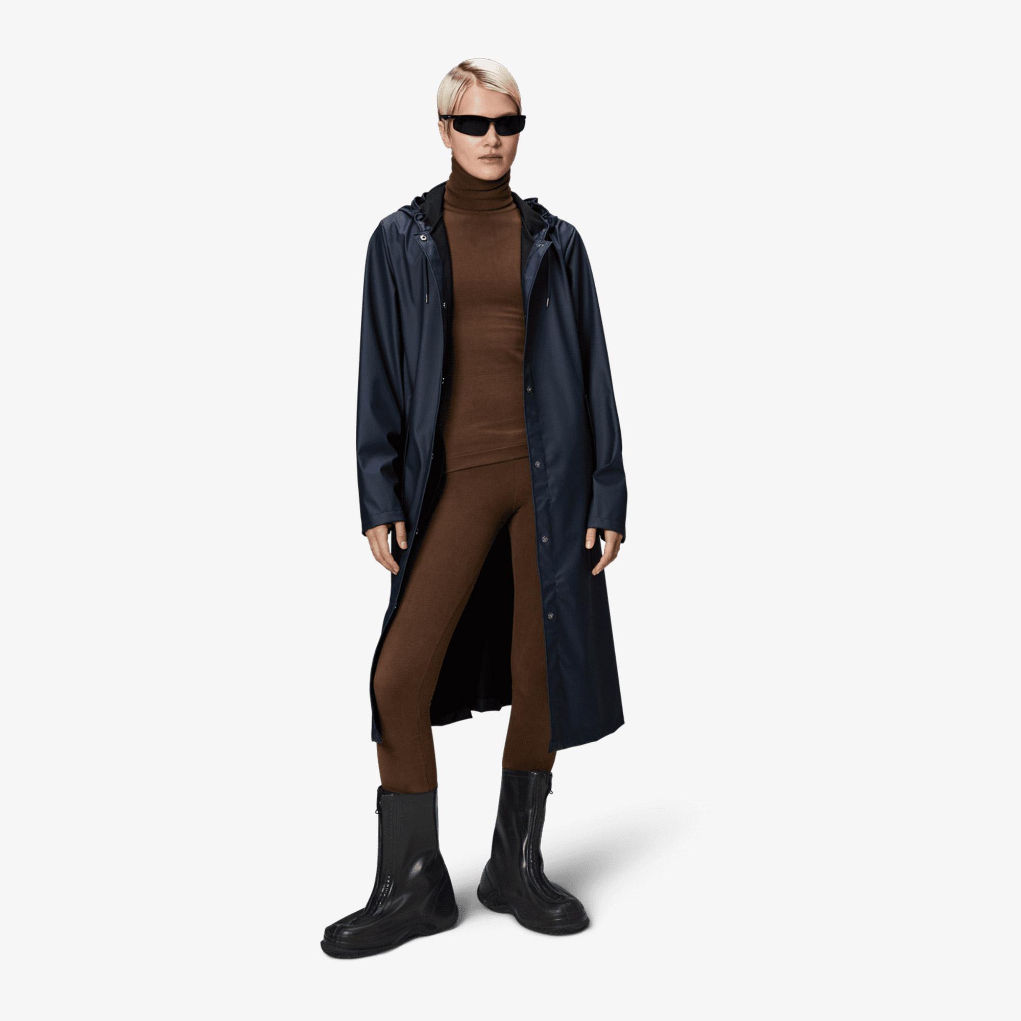 Rains A-Line Longer W3 Kadın Lacivert Yağmurluk