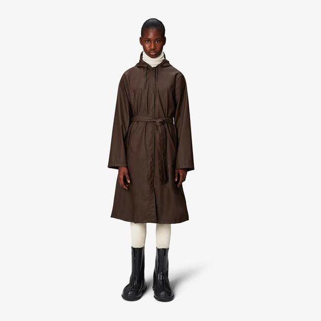  Rains A-Line Longer Kadın Kahverengi Yağmurluk
