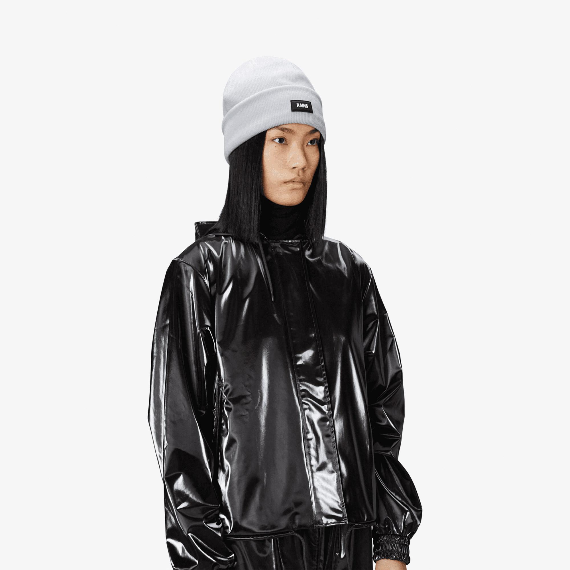 Rains Ribbed Fleece Beanie T1 Unisex Gri Bere