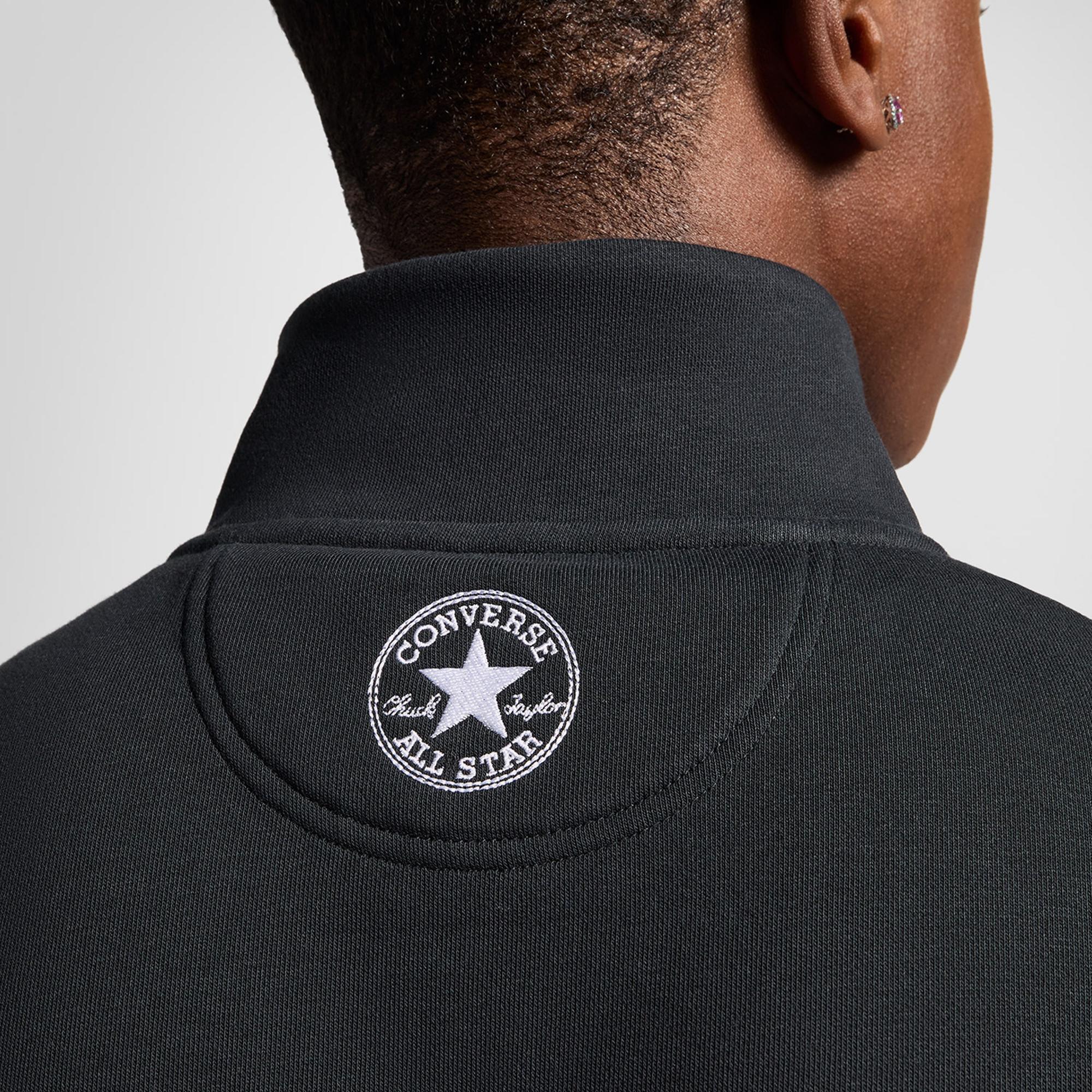 Converse Erkek Yarım Fermuarlı Siyah Sweatshirt