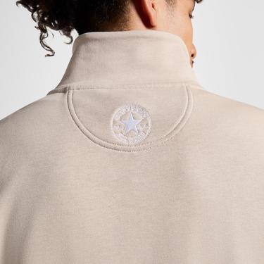  Converse Erkek Yarım Fermuarlı Bej Sweatshirt