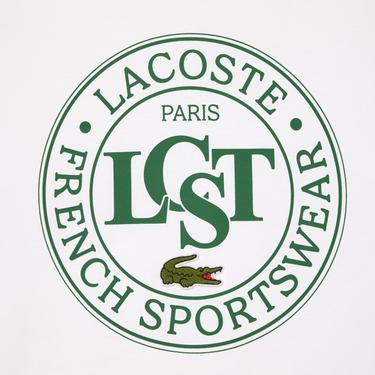  Erkek Loose Fit Bisiklet Yaka Baskılı Beyaz T-Shirt