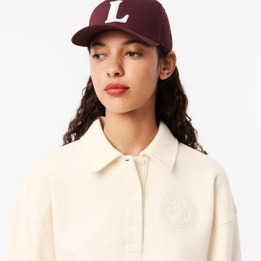  Kadın Relaxed Fit Polo Yaka Krem Sweatshirt