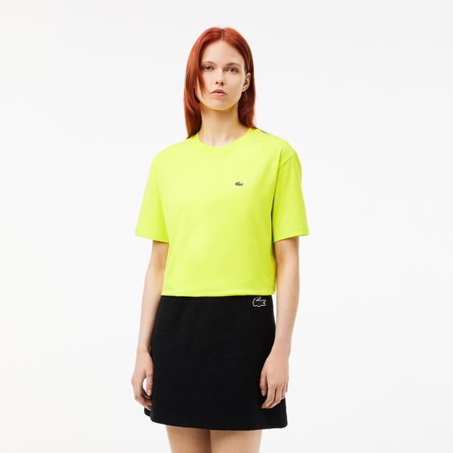 Lacoste Relaxed Fit Lightweight Kadın Sarı T-Shirt