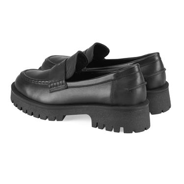  Kadın Siyah Deri Günlük Ayakkabı