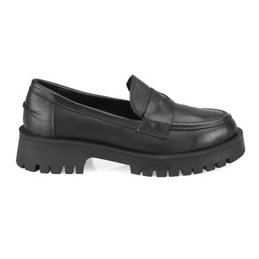  Kadın Siyah Deri Günlük Ayakkabı