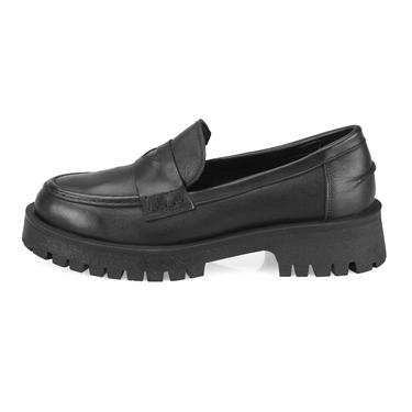  Kadın Siyah Deri Günlük Ayakkabı