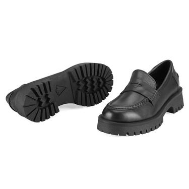  Kadın Siyah Deri Günlük Ayakkabı