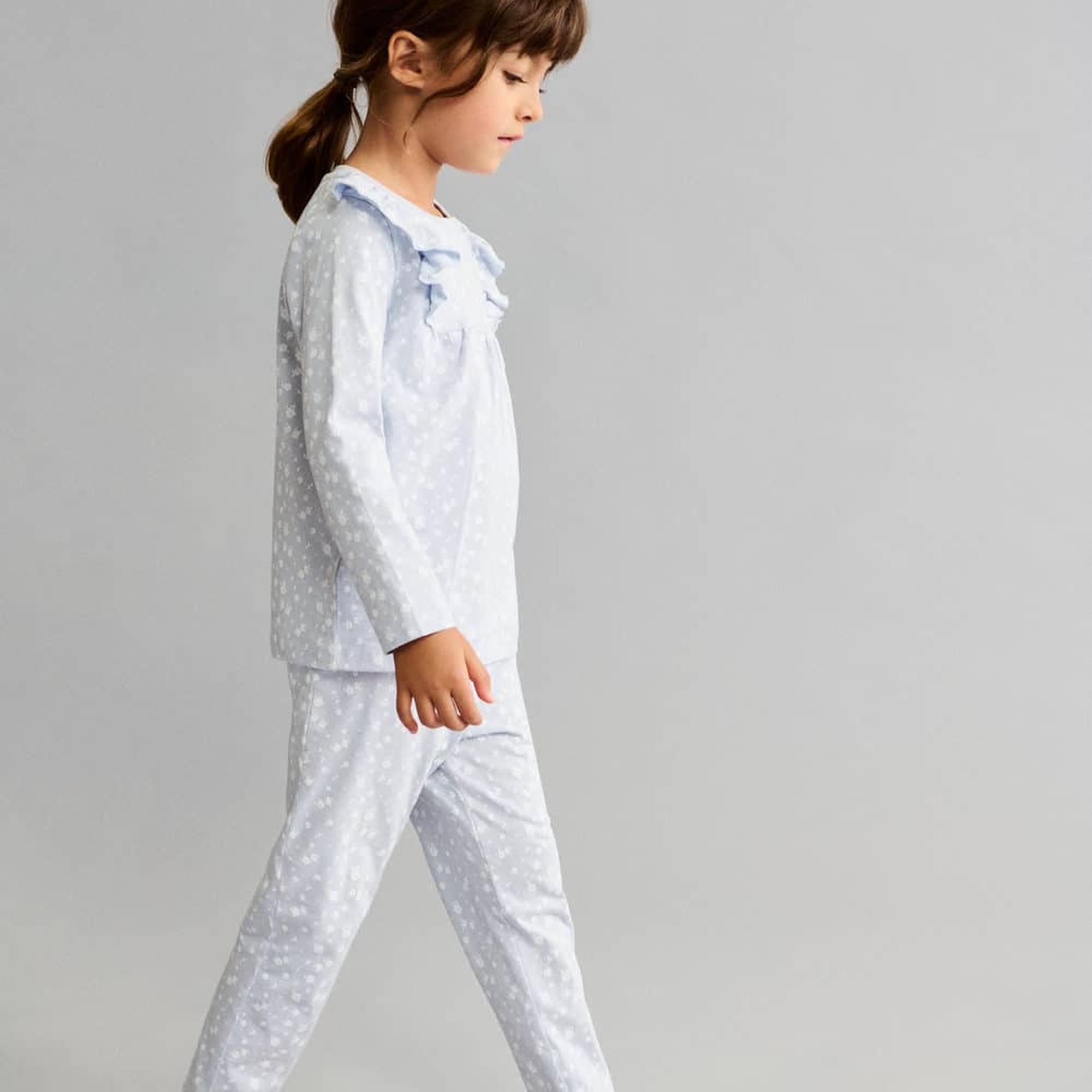 Mango Çocuk Desenli Uzun Pijama Gök Mavisi