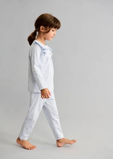  Mango Çocuk Desenli Uzun Pijama Gök Mavisi