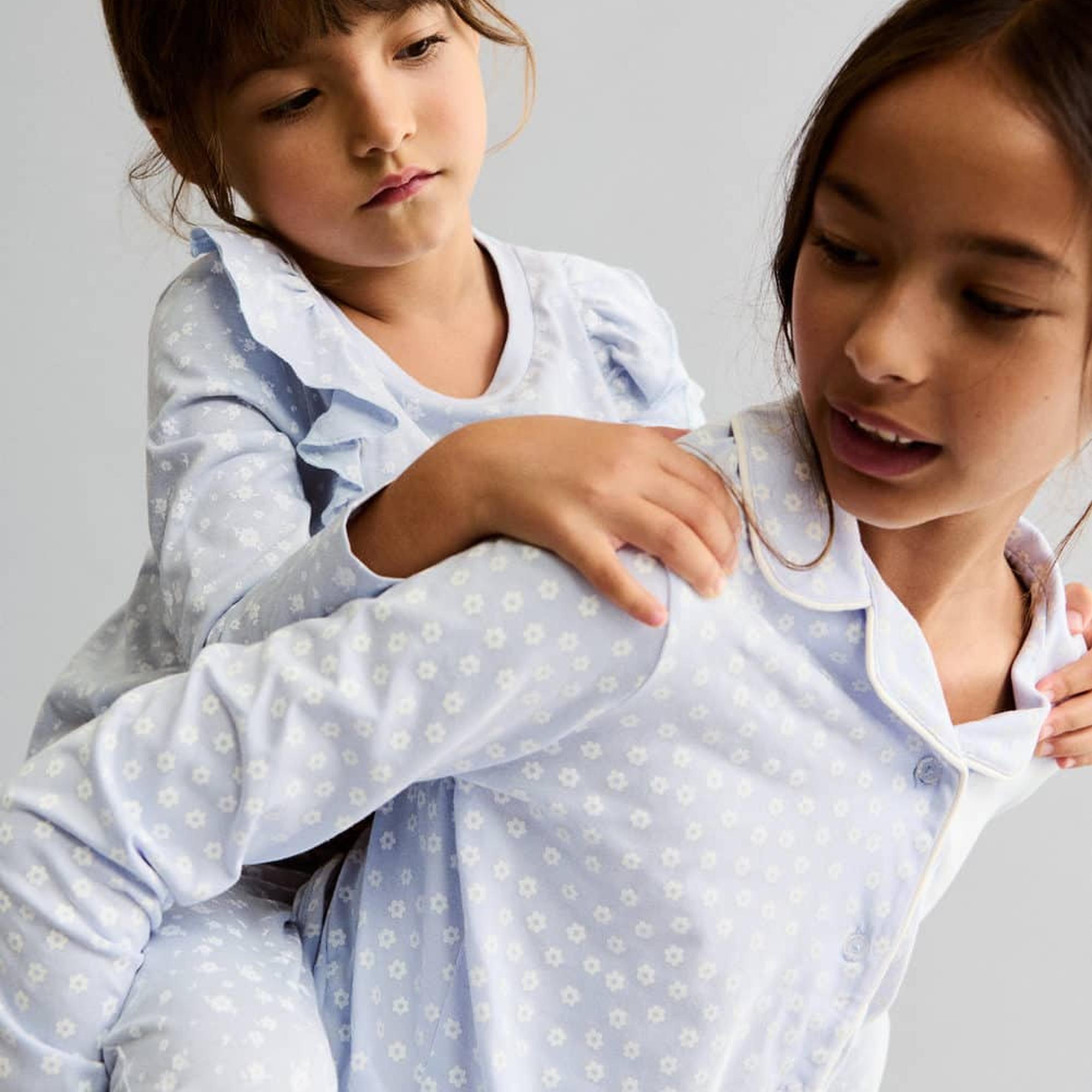 Mango Çocuk Desenli Uzun Pijama Gök Mavisi