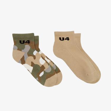  UNITED4 Unisex Gri 2'li Çorap