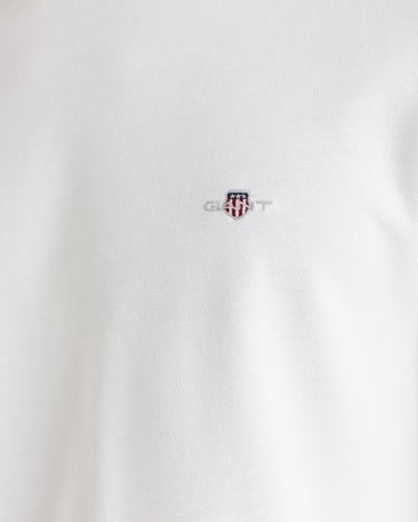  GANT Erkek Beyaz Slim Fit Bisiklet Yaka Uzun Kollu T-Shirt