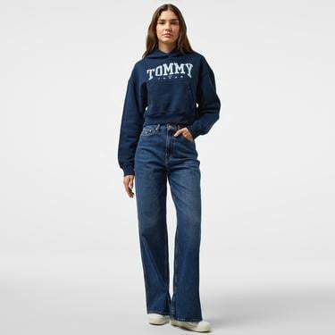  Tommy Hilfiger Jeans Varsity 1 Kadın Lacivert Hoodie
