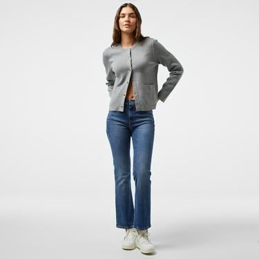  Tommy Hilfiger Jersey Stch Reversible Kadın Gri Hırka