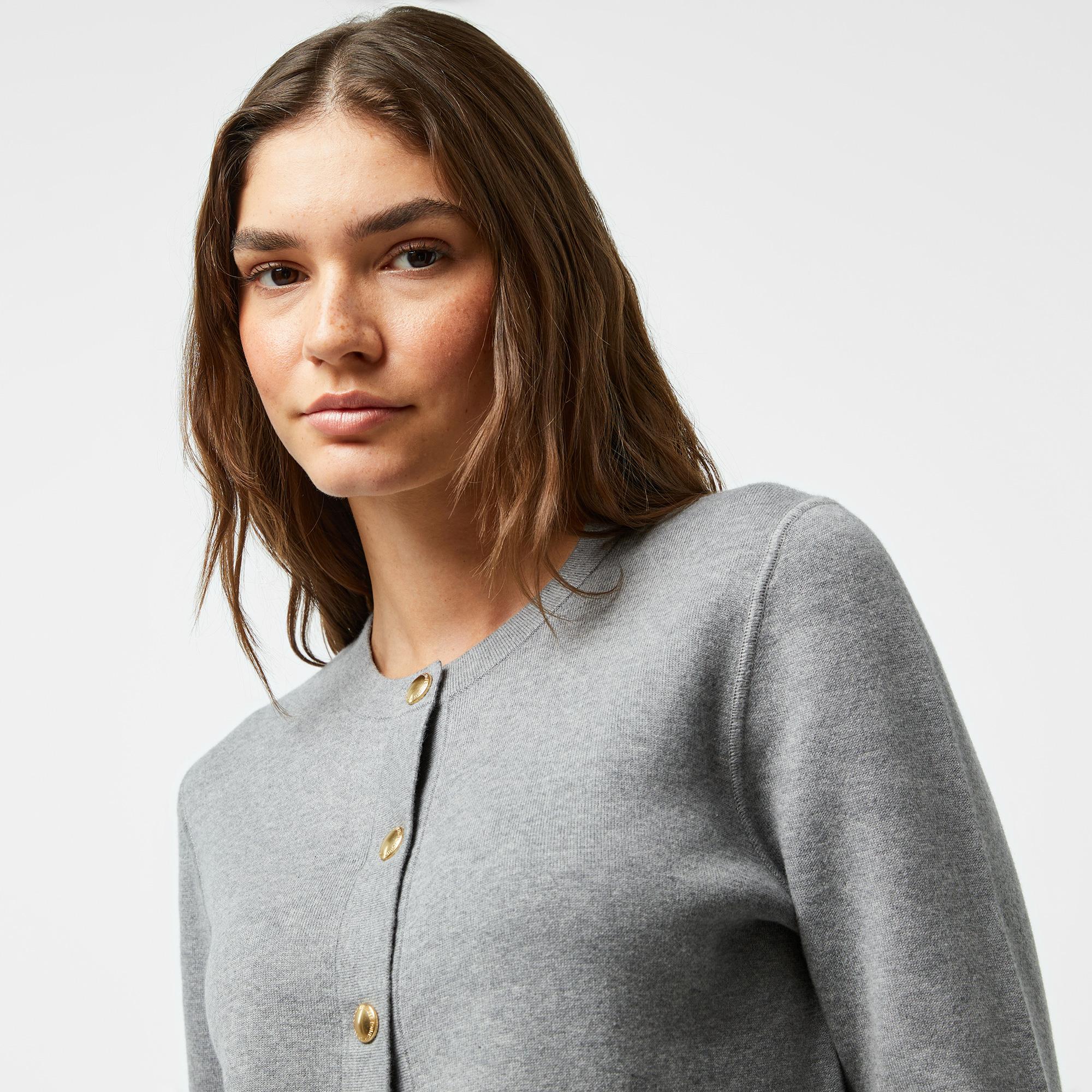 Tommy Hilfiger Jersey Stch Reversible Kadın Gri Hırka