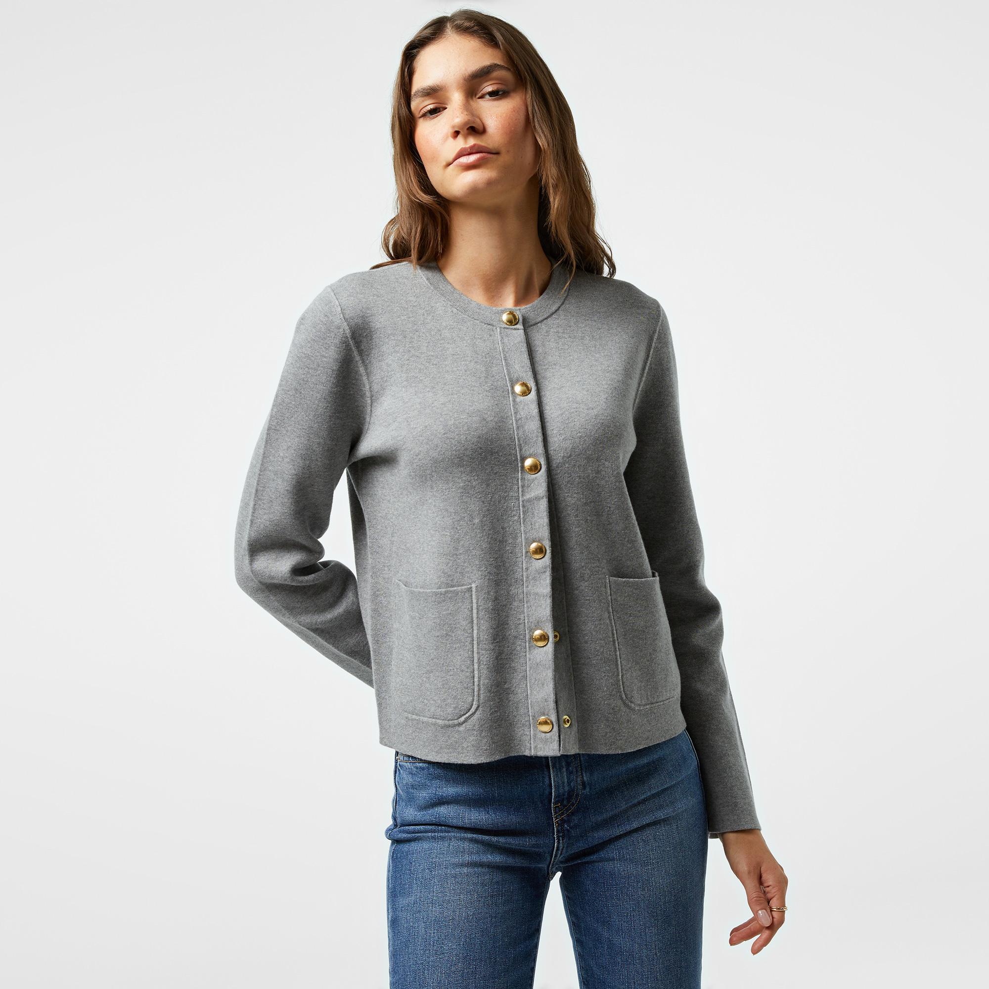 Tommy Hilfiger Jersey Stch Reversible Kadın Gri Hırka