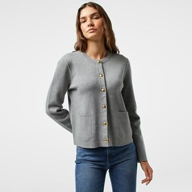  Tommy Hilfiger Jersey Stch Reversible Kadın Gri Hırka