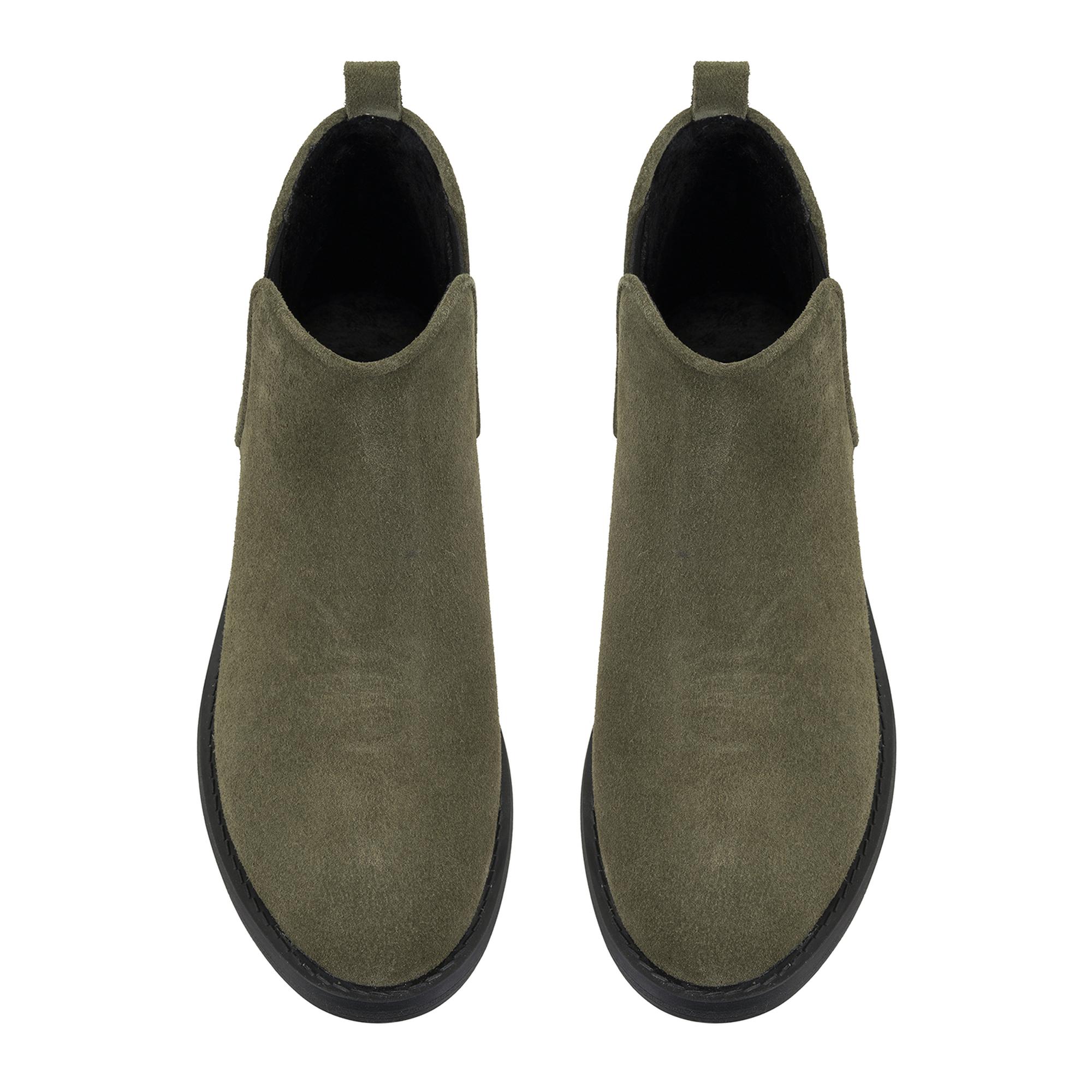 Serage Yeşil Kadın Deri Bot