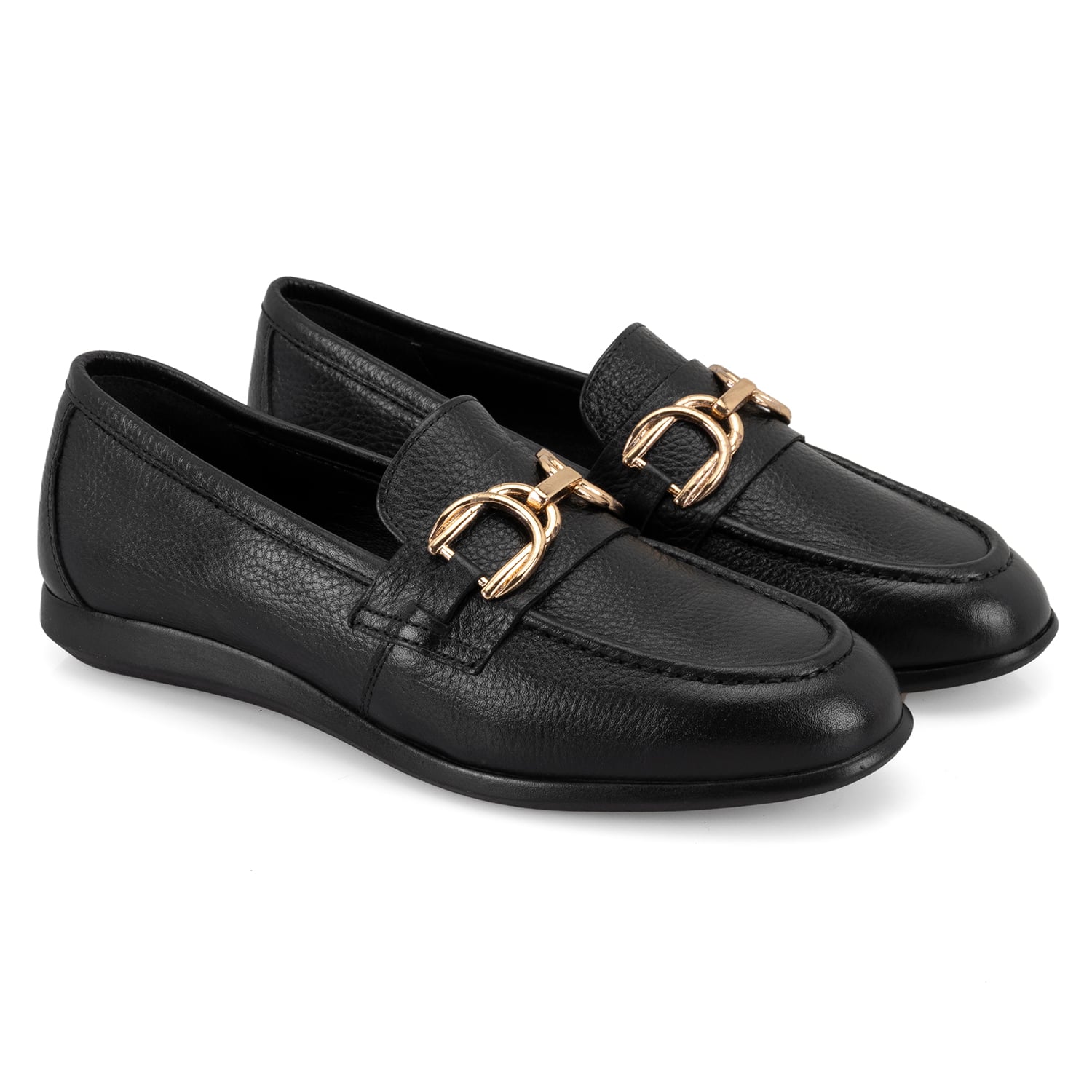  Kadın Siyah Günlük Deri Ayakkabı