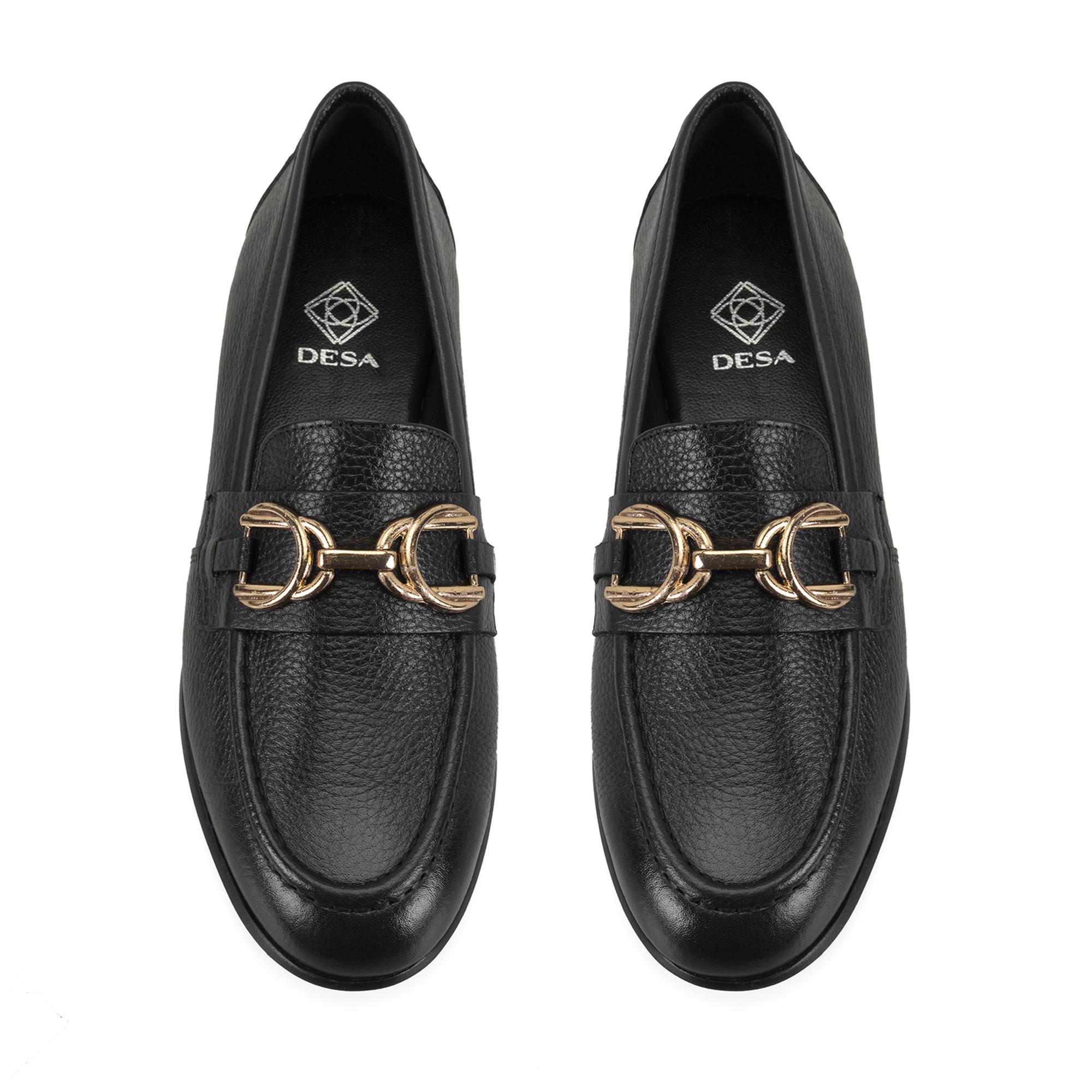 Kadın Siyah Günlük Deri Ayakkabı