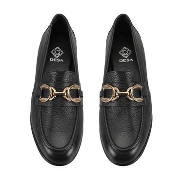  Kadın Siyah Günlük Deri Ayakkabı