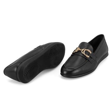  Kadın Siyah Günlük Deri Ayakkabı