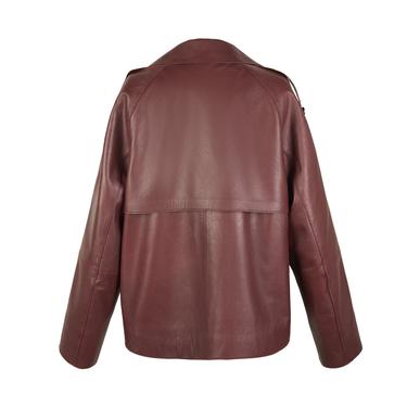  Amadika Bordo Kadın Deri Trençkot