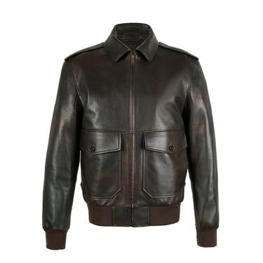  Piero Koyu Gri Erkek Deri Bomber Ceket