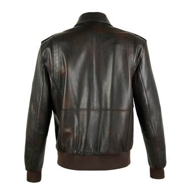  Piero Koyu Gri Erkek Deri Bomber Ceket