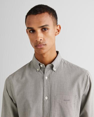  GANT Erkek Gri Regular Fit Düğmeli Yaka Kareli Gömlek