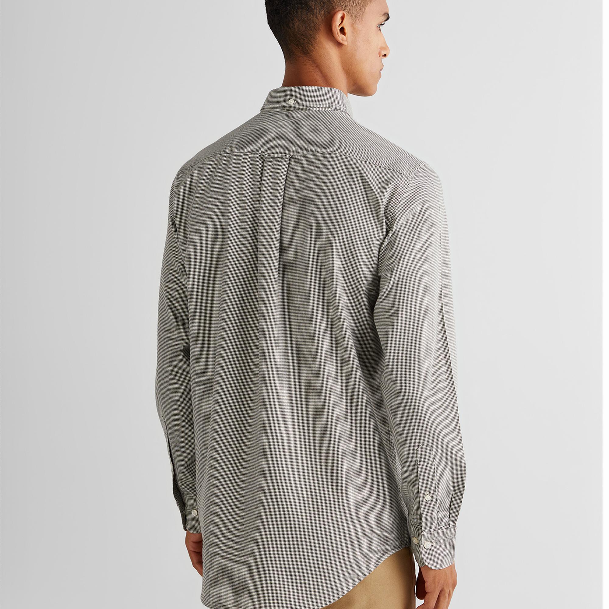 GANT Erkek Gri Regular Fit Düğmeli Yaka Kareli Gömlek