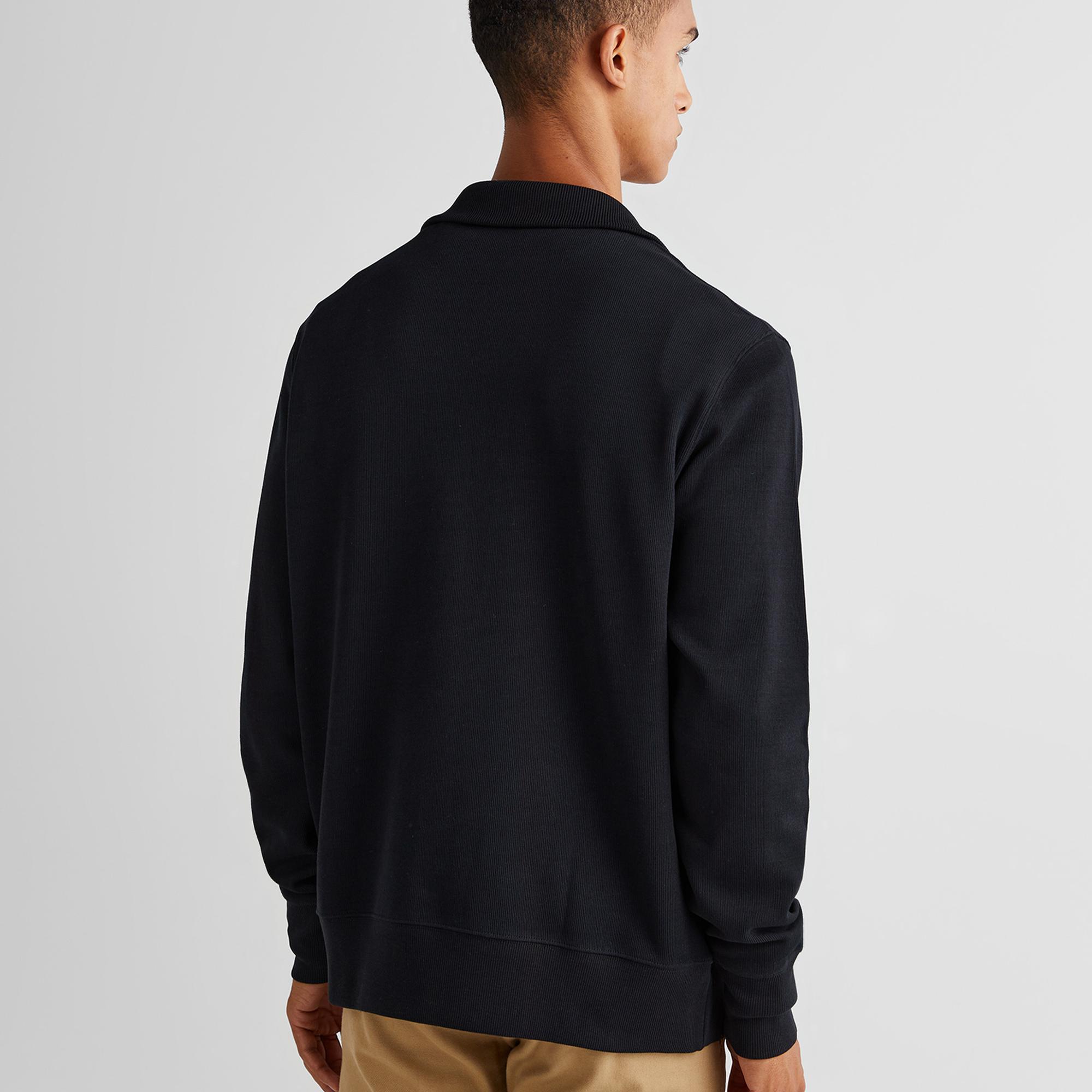 GANT Erkek Siyah Regular Fit Yarım Fermuarlı Sweatshirt