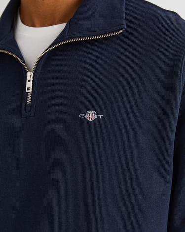  GANT Erkek Lacivert Regular Fit Yarım Fermuarlı Sweatshirt