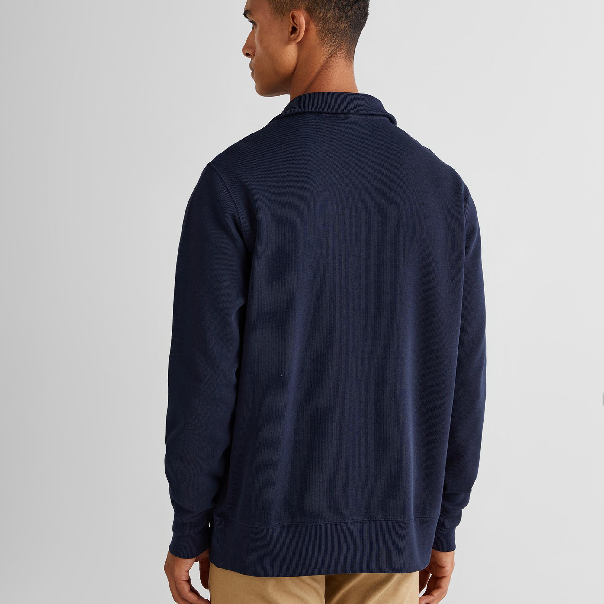 GANT Erkek Lacivert Regular Fit Yarım Fermuarlı Sweatshirt