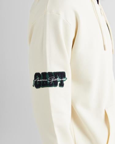  GANT Erkek Krem Relaxed Fit Kapüşonlu Logolu Sweatshirt