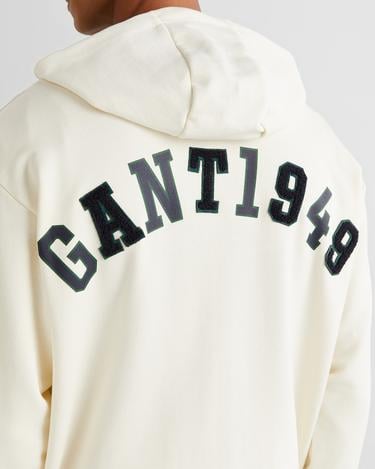  GANT Erkek Krem Relaxed Fit Kapüşonlu Logolu Sweatshirt