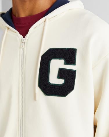 GANT Erkek Krem Relaxed Fit Kapüşonlu Logolu Sweatshirt