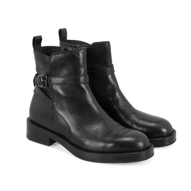  Kadın Siyah Toka Aksesuarlı Deri Bot